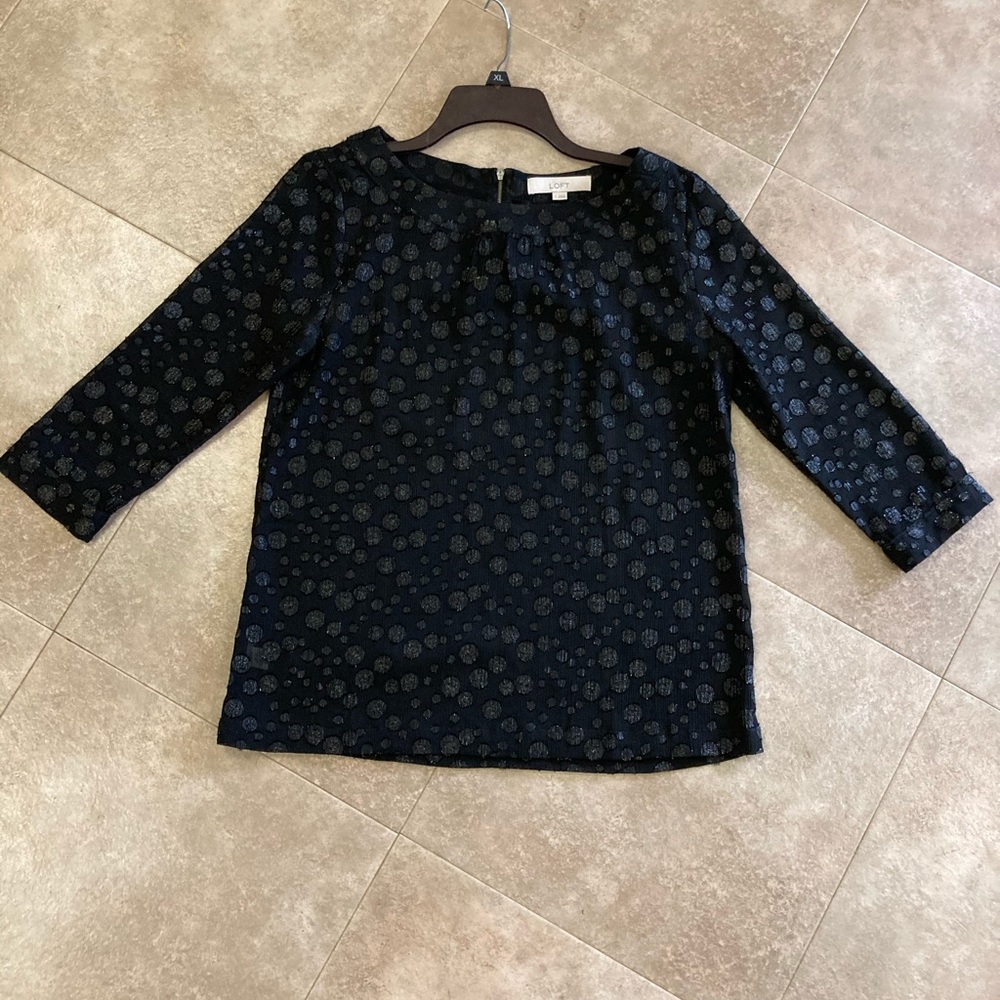 Dressy black blouse. Holidays. Career. Formal.